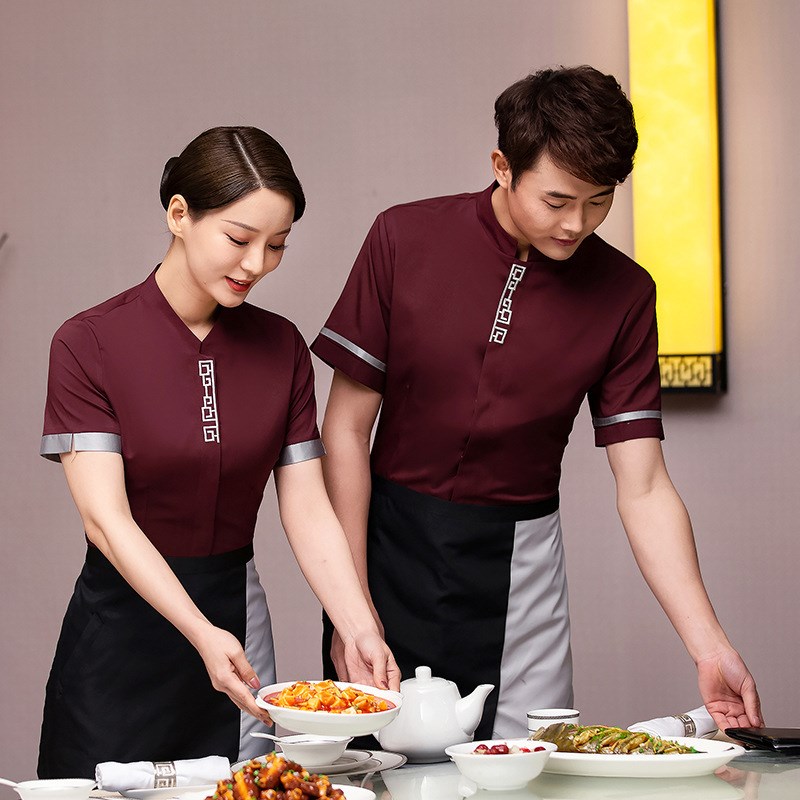 速发服务员工作服酒店饭店快餐店火锅店长袖咖啡厅西餐厅制服