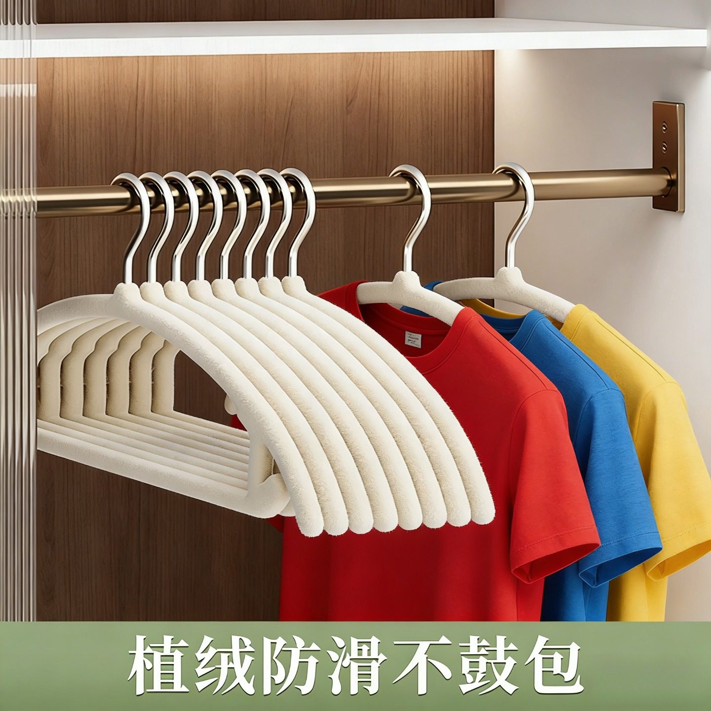 加厚植绒衣架防滑无痕2025新款防肩角家用挂衣晾衣架加宽衣撑衣挂
