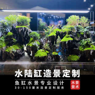 水陆缸造景生态雨林缸装饰骨架青龙石微景观流水大假山真石头定制
