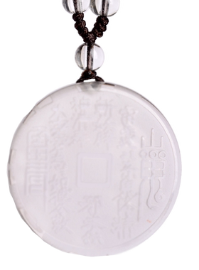 天然白水晶山鬼花钱吊坠男女挂件