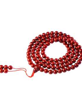 正品保真原矿转运珠朱砂手链108颗佛珠多圈手串男女本命年护身符