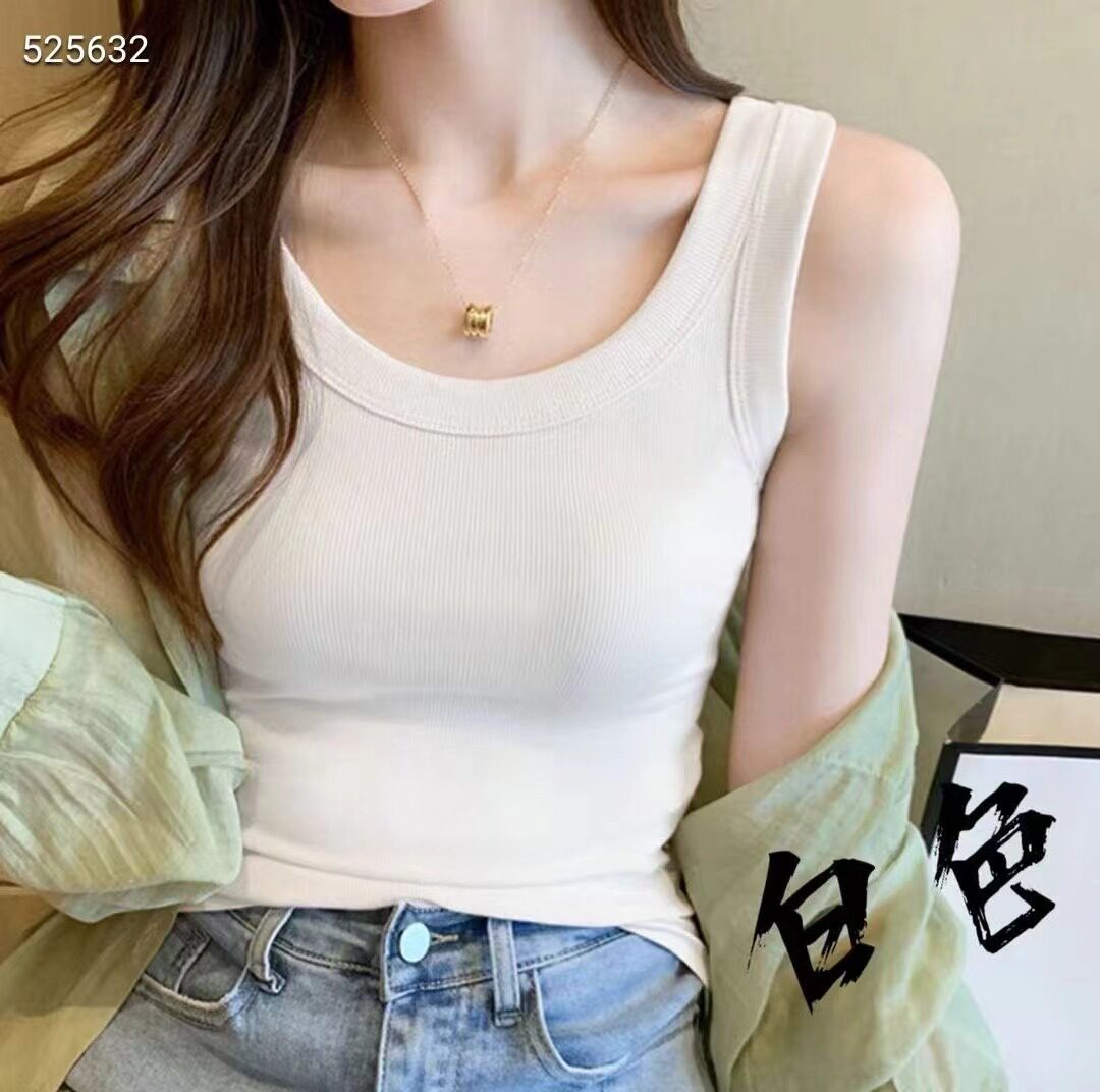螺纹针织弹力吊带背心女夏季新款百搭防走光打底衣可外穿显瘦内搭图片