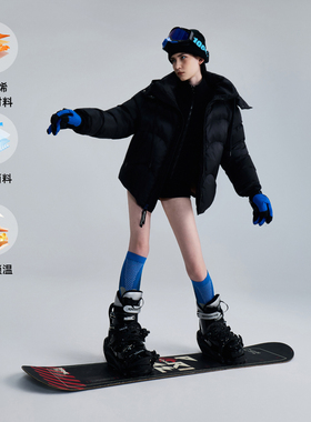 D.MARTINA QUEEN羽绒服女短款90白鹅绒大翻领云朵连帽保暖面包服