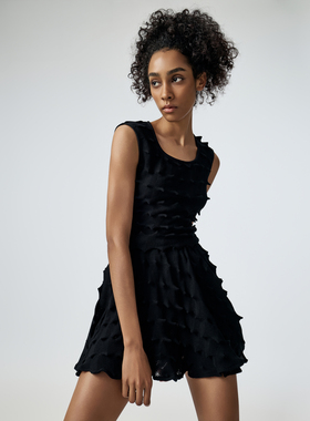 D.MARTINAN QUEEN奥感N系列设计感无袖背心夏季薄款针织衫T恤女