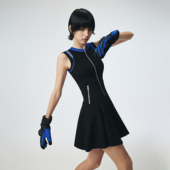 D.MARTINAQUEEN撞色无袖 连衣裙户外运动透气显瘦薄款 背心网球裙女