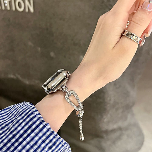 适用iwatch11代金属镶钻手链