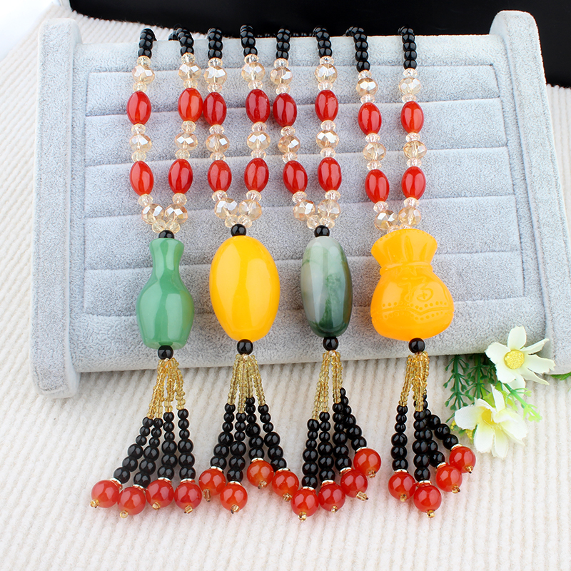 百搭水晶毛衣链长款秋冬项链女简约时尚挂件韩版大气高档衣服配饰