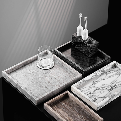 北欧风大理石托盘卫生间置物架