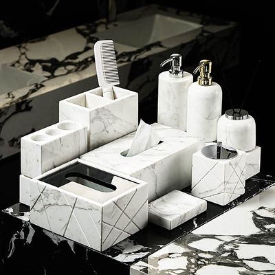 爵士白大理石卫生间浴室用品套件