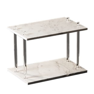 浴室高档大理石双层置物架洗手台梳妆桌面护肤化妆洗漱用品收纳架