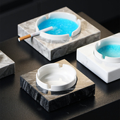 家居客厅高档消烟防沙大理石烟灰缸商业酒店办公定制款