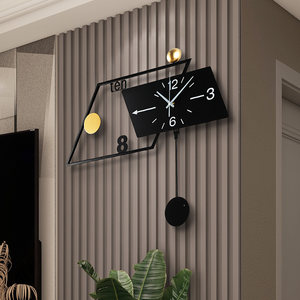 龙笛挂钟客厅创意家用金属墙上装饰时钟简约大气时尚网红现代钟表