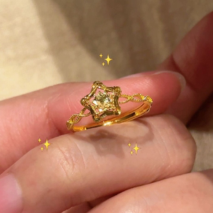 【璀璨星河】爆闪精致五角星金色圣诞星星戒指氛围感女款小清新