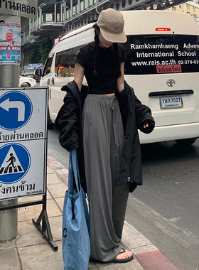 Audwyn防晒裤女夏季防紫外线冰凉垂感UPF50+轻薄透气百搭高腰休闲