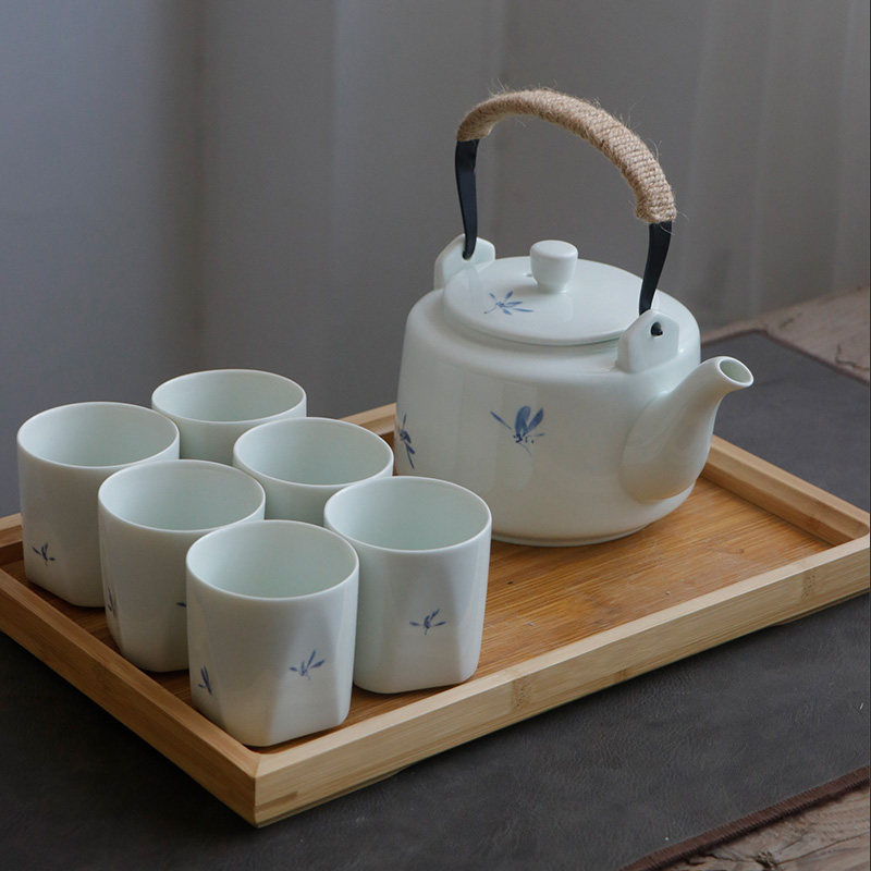 小雅致青花陶瓷茶具套装高端家用整套景德镇青花中式大号茶壶茶杯