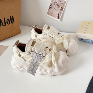 美爱式可萌板鞋底增厚高松糕女鞋小白鞋2025款运动鞋新-丑663