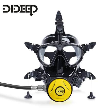 DIDEEP硅胶全脸潜水面罩浮潜三宝套装潜水镜连接水下带呼吸器装备