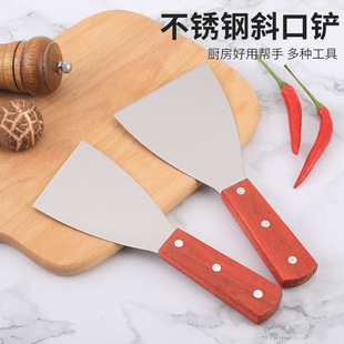 不锈钢手抓饼工具披萨铲刀牛排铲子生煎铁板烧料理三角铲炒冰工具