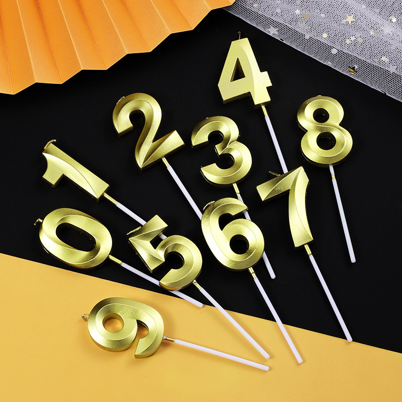 生日快乐蛋糕数字蜡烛18岁创意单个大号金色蜡烛生日蛋糕烘焙装饰