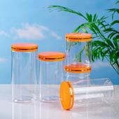 辣椒粉专用罐圆形食品用pet塑料瓶透明带盖铝盖密封罐蜂蜜加厚一