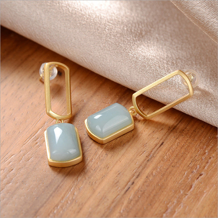 百搭耳饰气质复古耳钉耳坠古法金