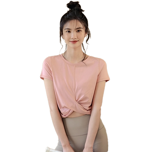 Ackdcs瑜伽上衣女夏季短袖新款跑步运动速干衣宽松健身服T恤薄款