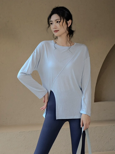 Одежда для йоги для отдыха, дышащая футболка, быстросохнущий демисезонный лонгслив, термобелье, для бега