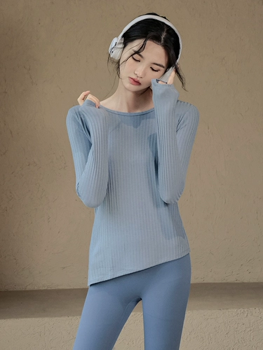 Демисезонная одежда для йоги, быстросохнущий спортивный лонгслив для спортзала, облегающий крой, для бега