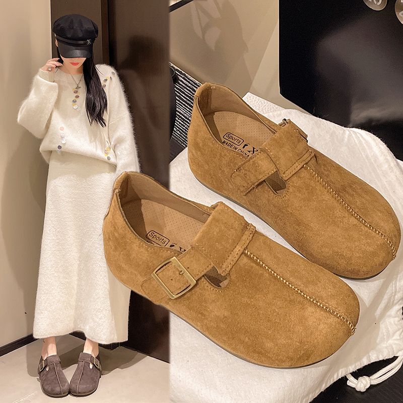 韩版儿童勃肯鞋复古女童宝宝单鞋公主小皮鞋秋季软底豆豆鞋子