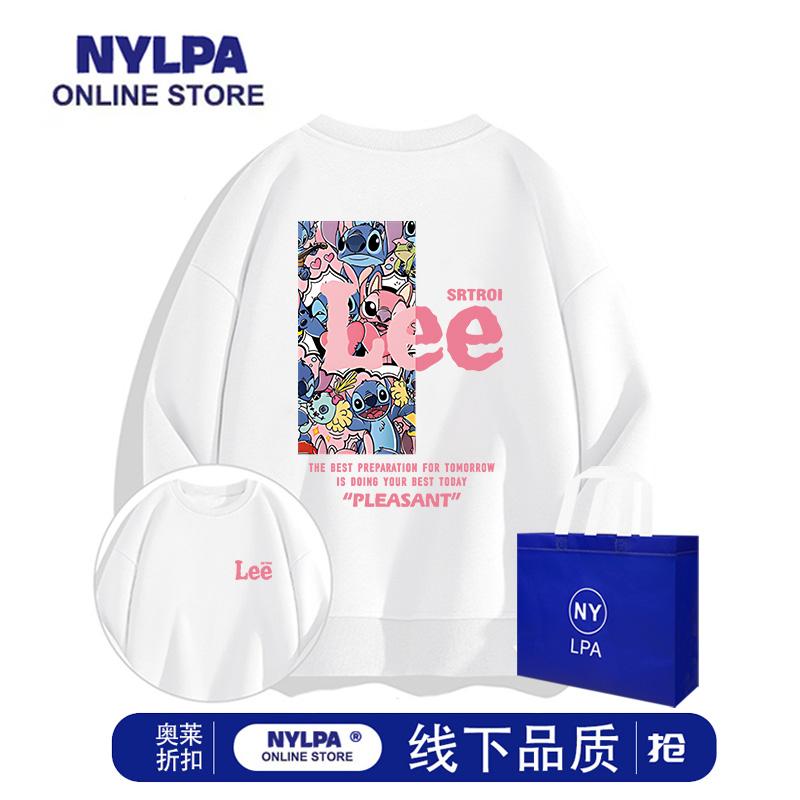 潮牌史迪仔联名秋冬加绒情侣卫衣