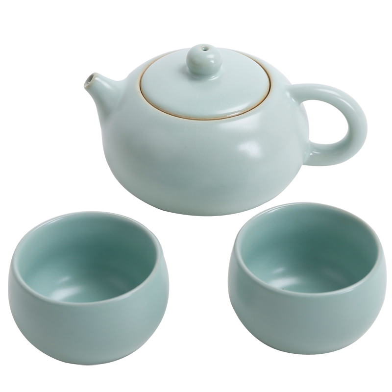 原矿汝窑开片可养寻汝功夫茶具
