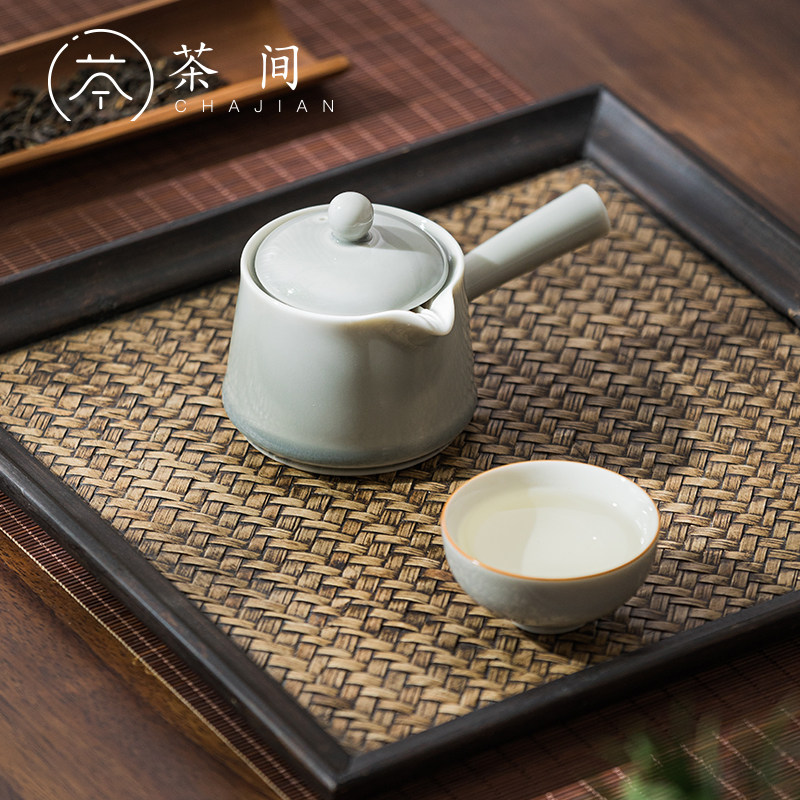 茶间｜日式侧把小茶壶 烟灰系列 简约家用功夫茶具单泡茶壶煮茶壶