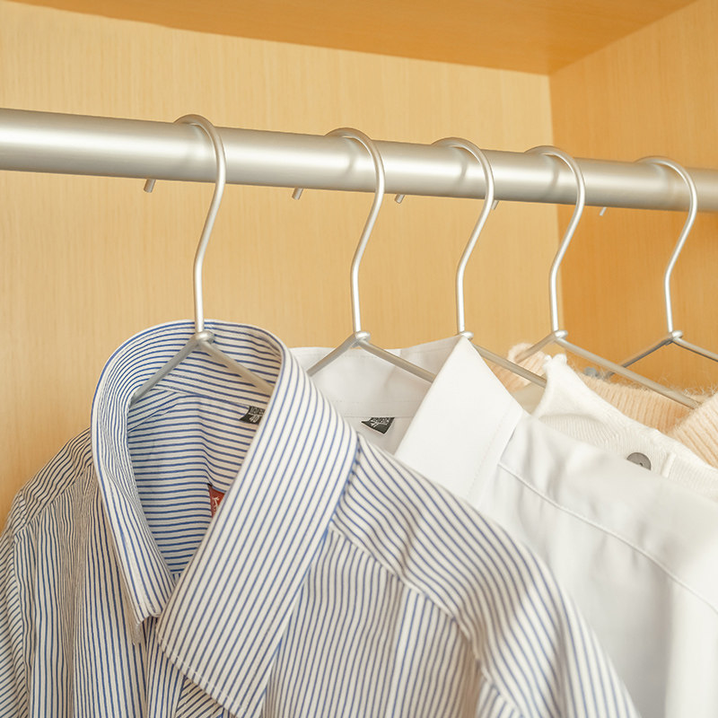 生活美学之家 铝合金金属无痕晾晒衣架简约防滑晾衣家用成人jc