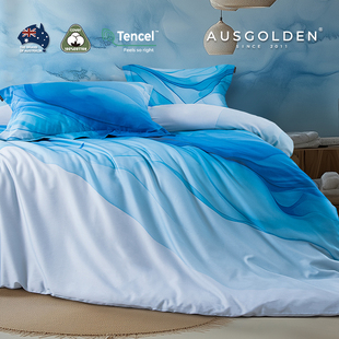 Ausgolden澳洲进口60支天丝棉床上四件套凉感床单被套春夏季被罩