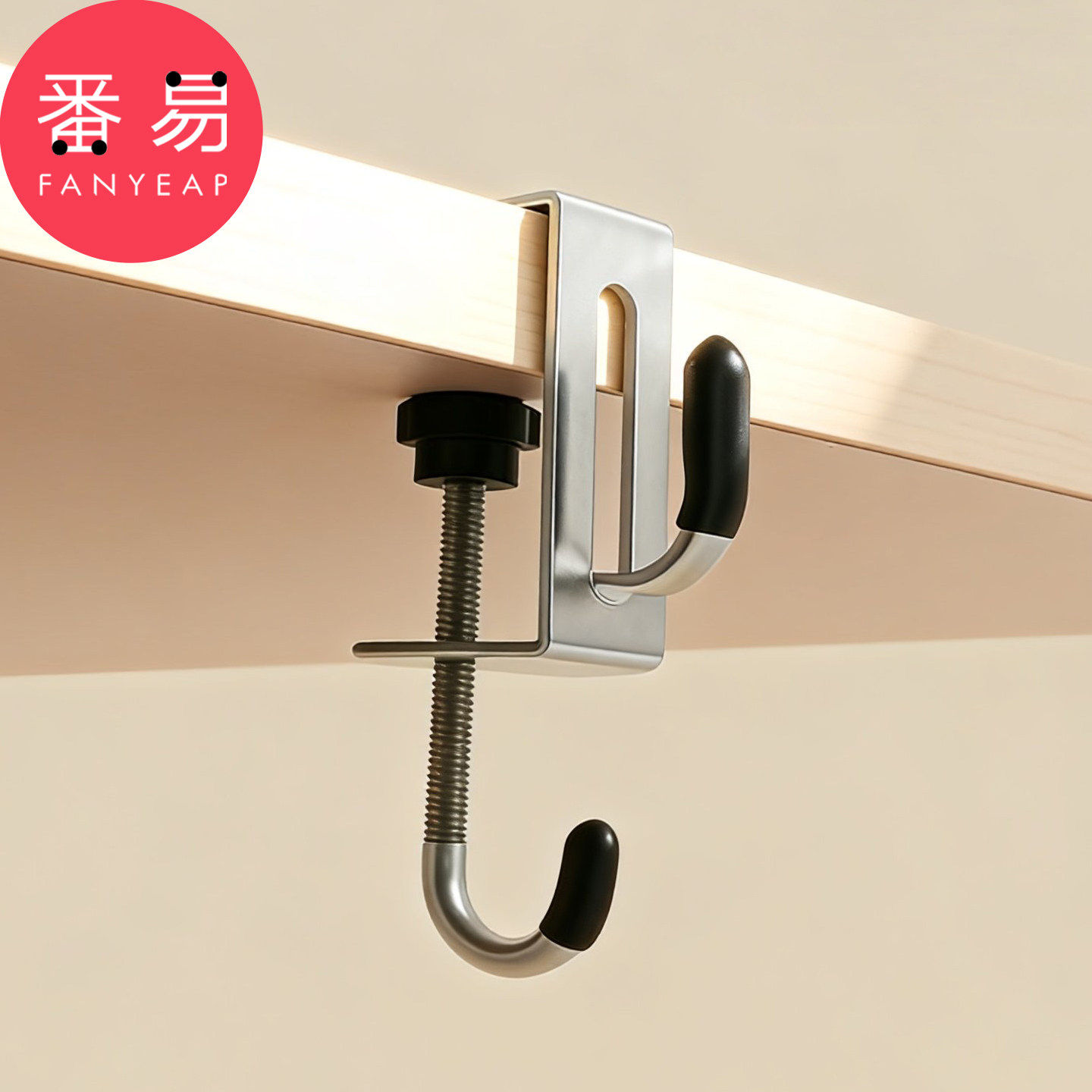 挂钩/桌面C1pn008-可调节免打孔学生课桌侧边挂钩可拆卸双钩挂钩