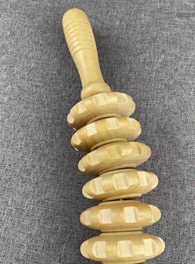 木制九轮腹部按摩器材手动推背家用全身多功能按摩滚轮肚子腰部