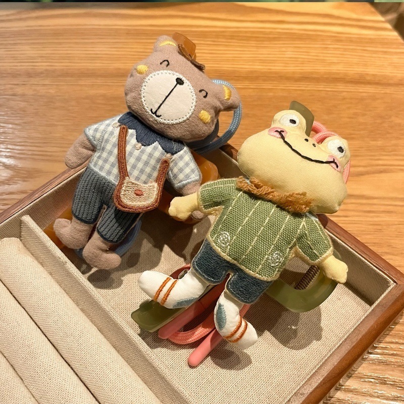 可爱小熊双面抓夹女2025新款高级感发夹后脑勺蝴蝶结鲨鱼夹子头饰