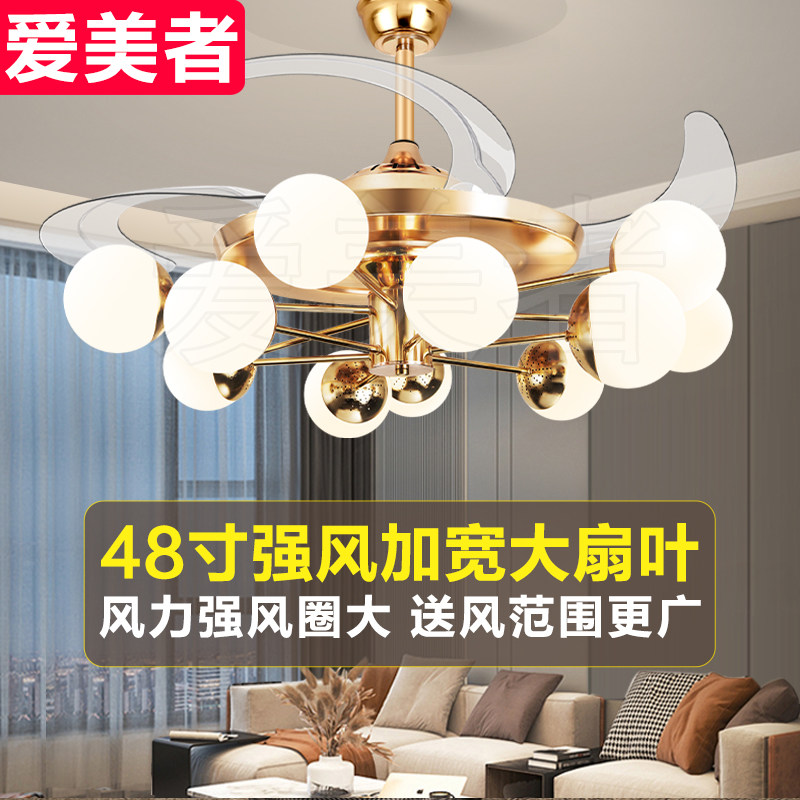 北欧魔豆吊扇灯黑金双色可选图片