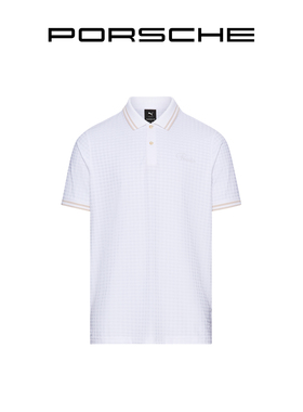 【官方正品】保时捷 911Targa 60周年系列男式高尔夫马球衫千鸟格