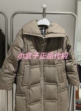 艾莱依2025冬季新款正品方格率性女羽绒服 6025201004吊牌价1497