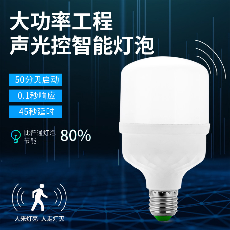 led声光感应节能灯泡雷达智能人体感应控制楼梯过道阳台卫生间