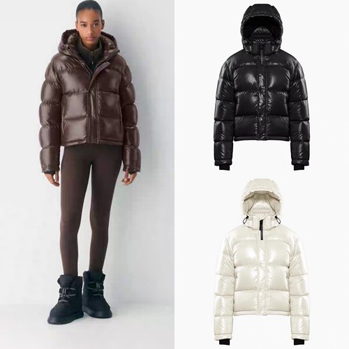 正品Aritzia 女士TNA亮面鹅绒短款加厚零下30度保暖抗水4格羽绒服