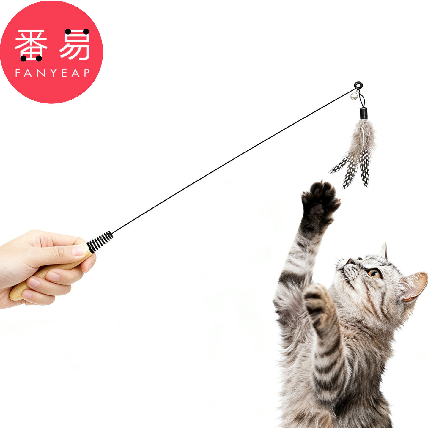 逗猫棒B1pn008-木柄弹簧逗猫棒