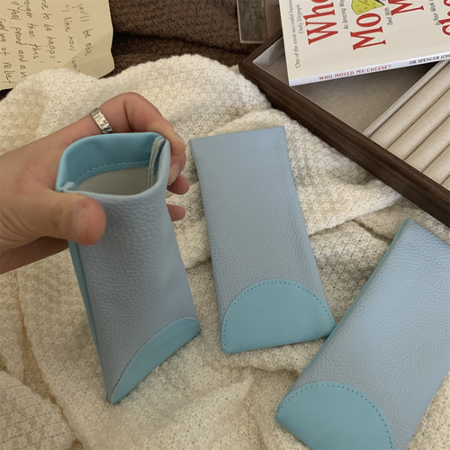 好看荔枝纹眼镜袋保护袋防尘学生