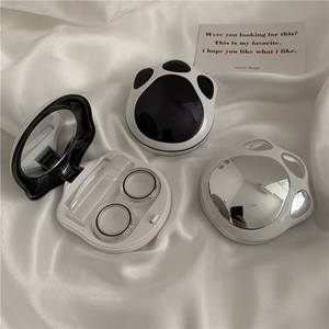 ins可爱喵爪镜面款隐形眼镜盒子日系简约高级感美瞳盒情侣款男女