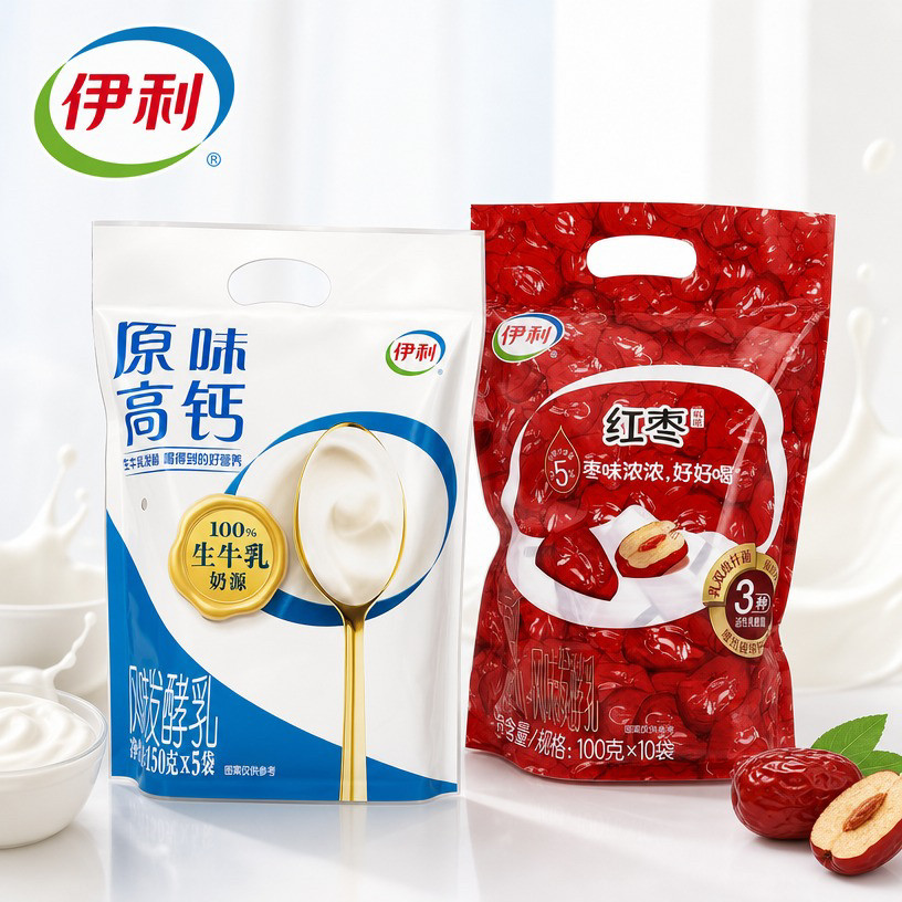 伊利酸奶原味原生高钙酸奶红枣酸奶大袋风味发酵儿童奶营养生牛乳