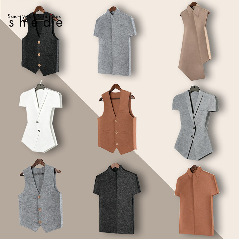 轻奢样板间装饰品全屋定制衣柜家具展厅陈列道具毛毡衣假衣服 - 实物图