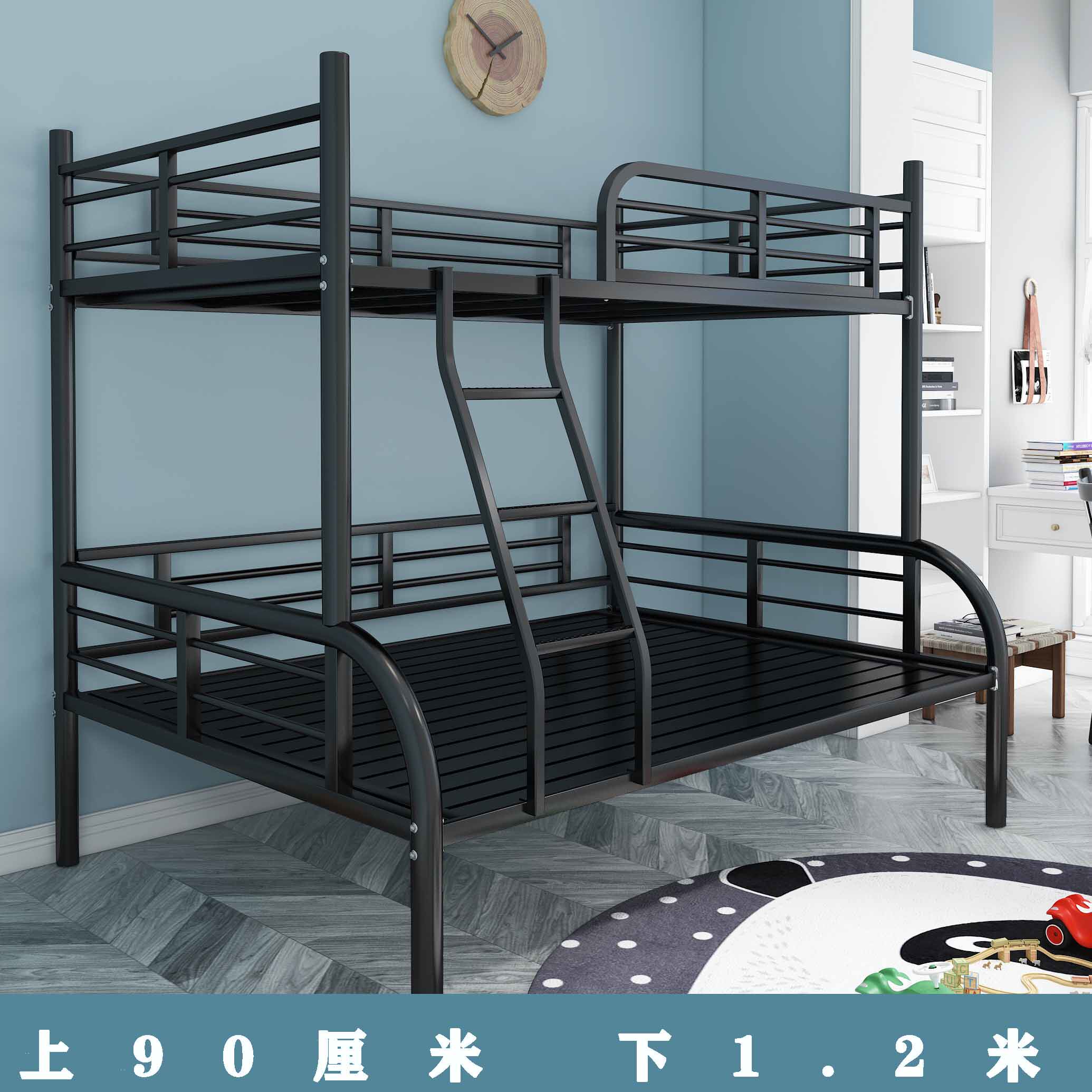子母床铁床儿童上下铺铁艺双层高低铺铁架双人床小户型两层上下床