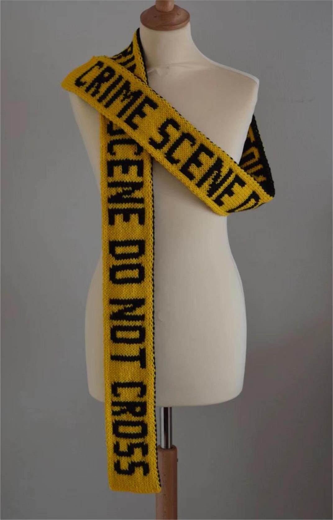 黄黑配色围巾ins风围脖百搭小众创意设计时尚造型