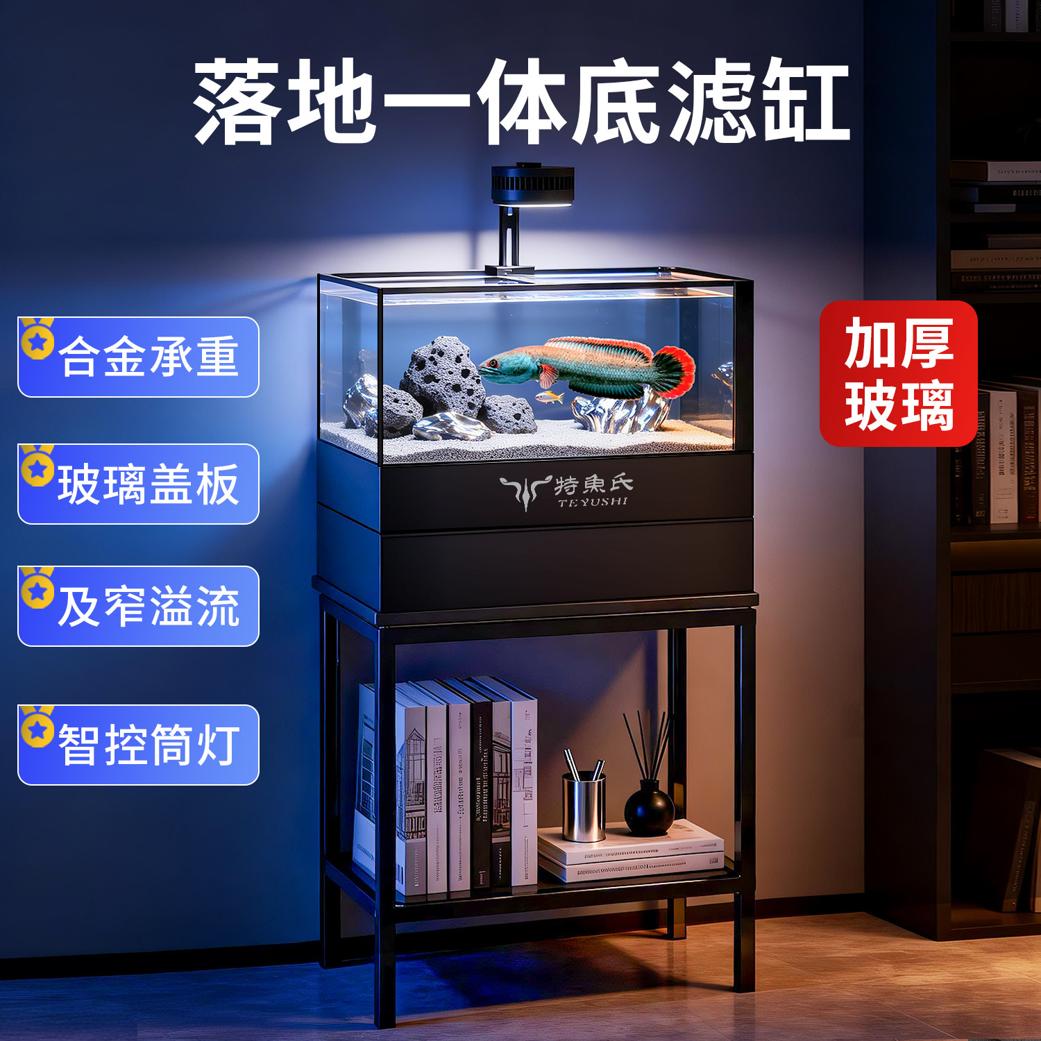 特鱼氏一体式底过滤小型桌面鱼缸图片
